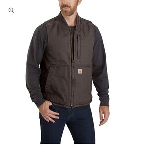 Carhartt Loose Fit Washed Duck Insulated Rib Collar Vest
